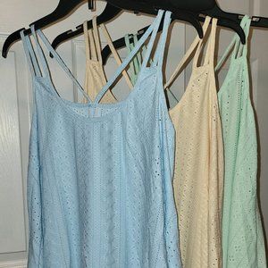 Set of Three (3) Strappy Camisoles/Tanks - Size Large